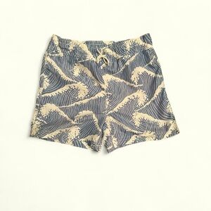 Janie and Jack Blue and White Wave Swim Trunks